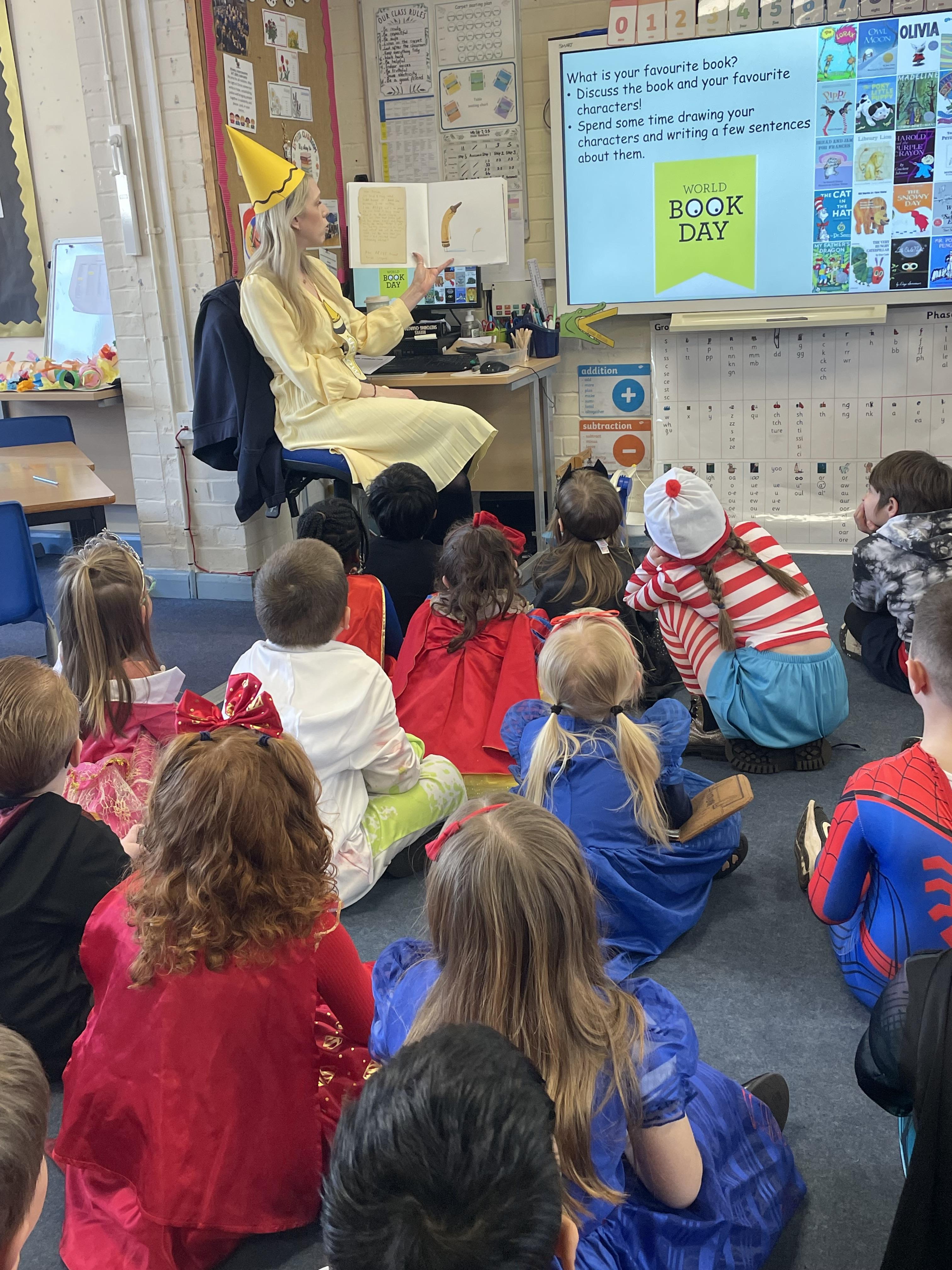 Having a story about crayons read by a crayon!